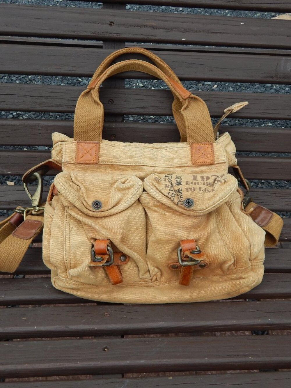 Kakadu Traders Australia Canvas Cross Body Leather Straps Men Women Survival Bag